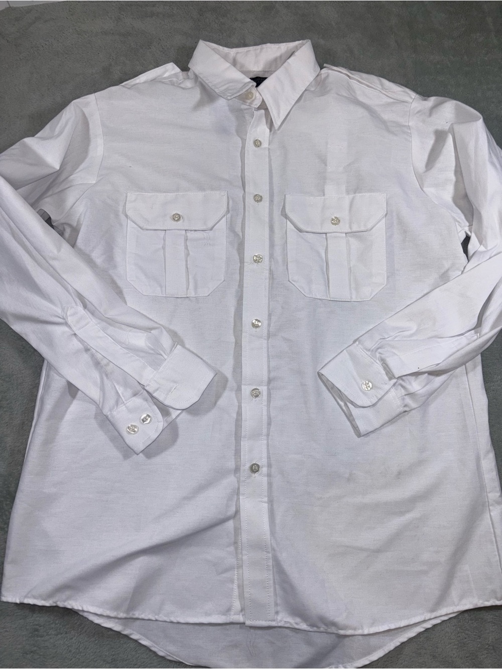 Horace Small White Long Sleeve Uniform Work Shirt - Size Large